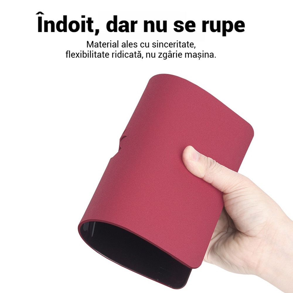 Carcasa pentru Macbook Pro 13.6 inch，Husa laptop Fudisenn pentru MacBook Air 13.6 inch M2, anti-amprente, rezistenta la zgarieturi, rosu inchis