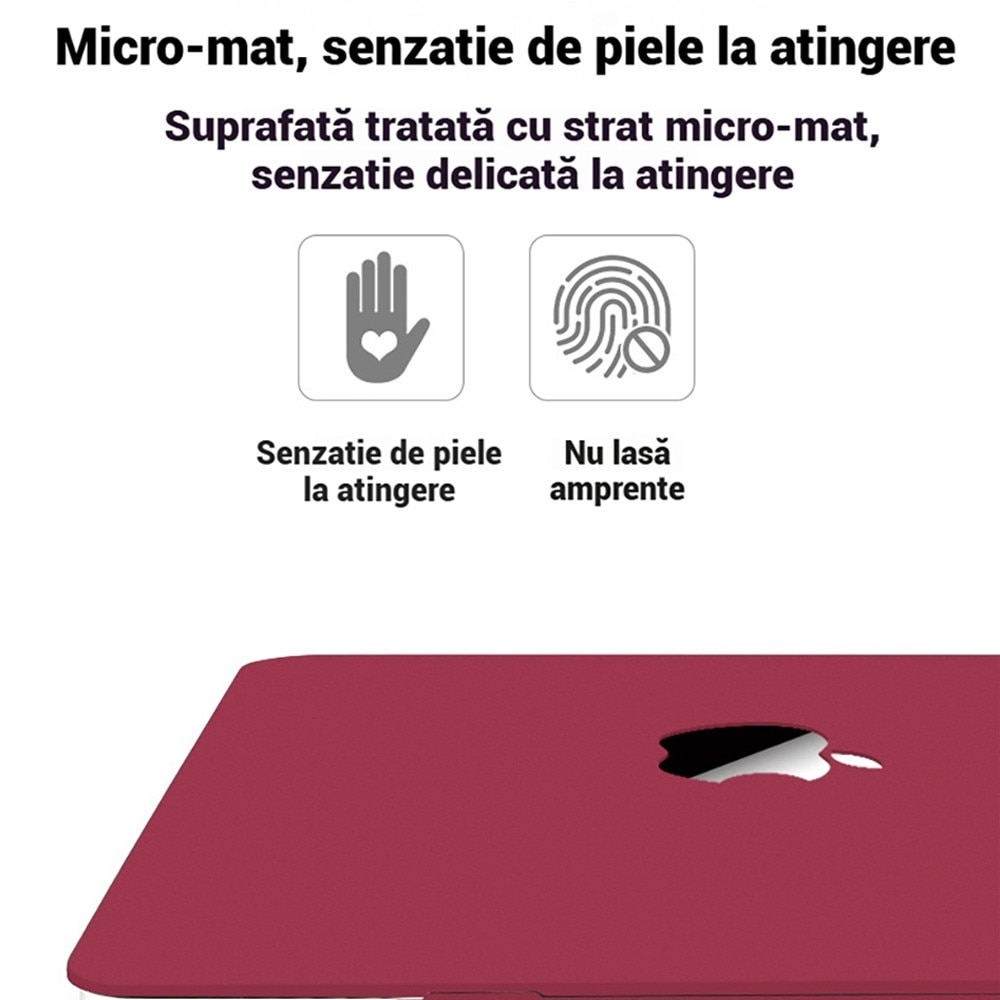 Carcasa pentru Macbook Pro 13.6 inch，Husa laptop Fudisenn ®pentru MacBook Air 13.6 inch M2, anti-amprente, rezistenta la zgarieturi, gri mat