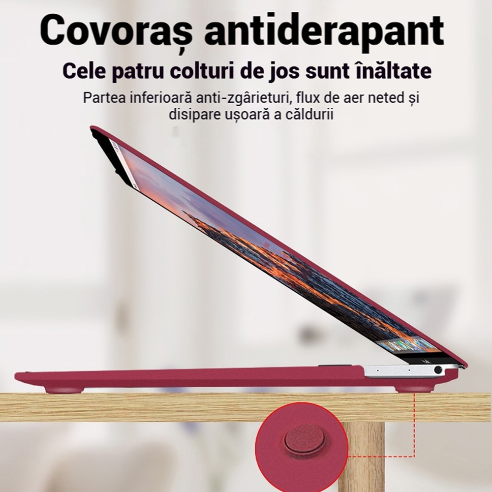 Carcasa pentru Macbook Pro 13.6 inch，Husa laptop Fudisenn ®pentru MacBook Air 13.6 inch M2, anti-amprente, rezistenta la zgarieturi, gri mat