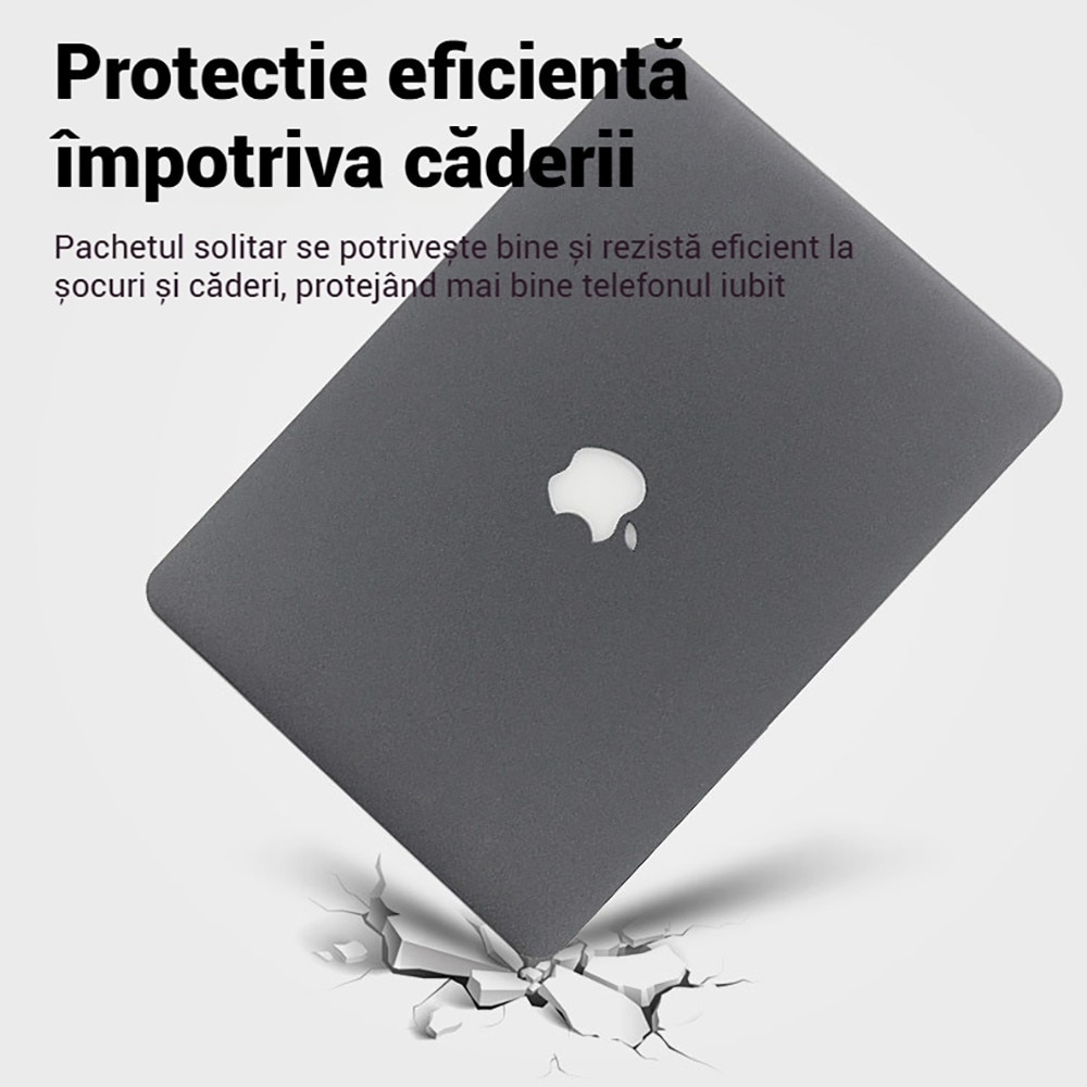 Carcasa pentru Macbook Pro 13.6 inch，Husa laptop Fudisenn ®pentru MacBook Air 13.6 inch M2, anti-amprente, rezistenta la zgarieturi, gri mat