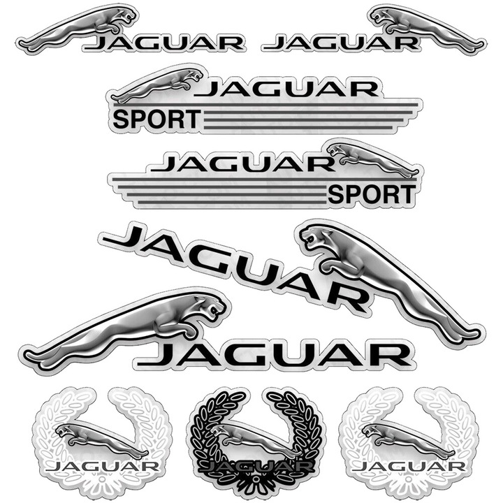 Autocolant decorativ auto Jaguar, 10x10 inch, rezistent la intemperii, pentru diverse suprafete