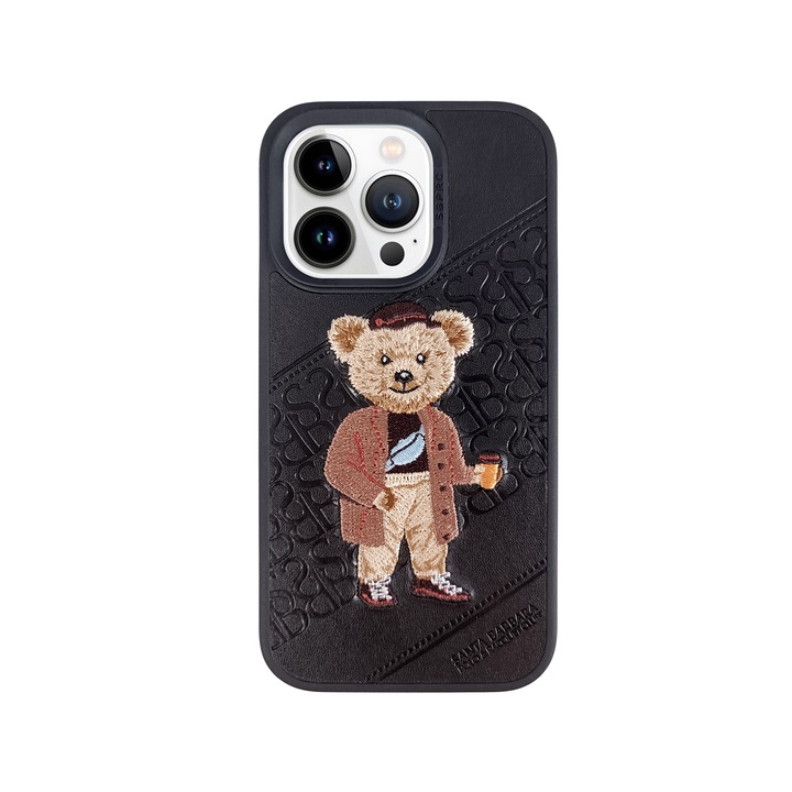 Премиум калъф за iPhone 14 Pro Santa Barbara Polo & Racquet Club Crete черен, бродерия