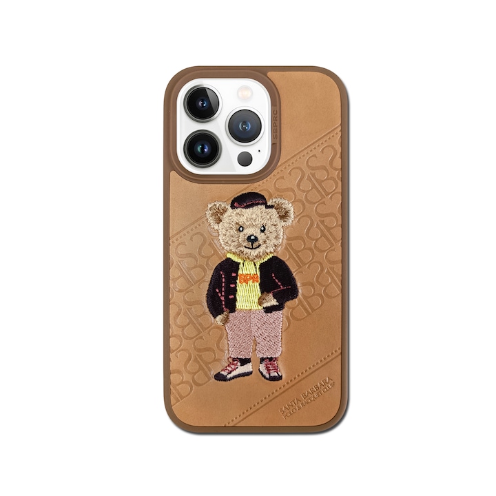 Prémium tok iPhone 14 Pro Max Santa Barbara Polo & Racquet Club Crete Brown telefonhoz, hímzés