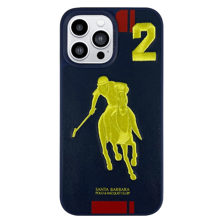 Prémium tok iPhone 14 Pro Max Santa Barbara Polo & Racquet Club Garner Navy telefonhoz, hímzés