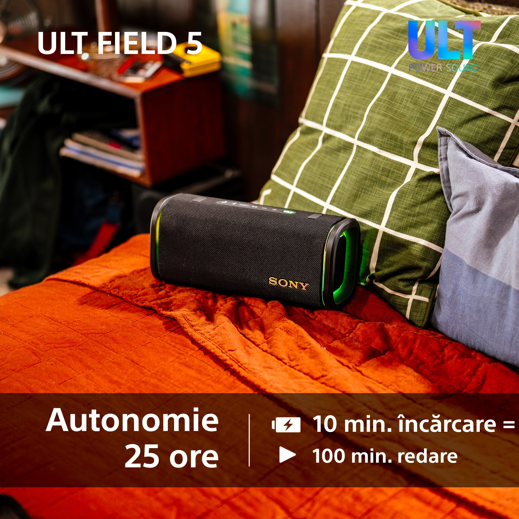 Boxa portabila Sony ULT FIELD 5 SRS-ULT50W, Bluetooth 5.3, 2