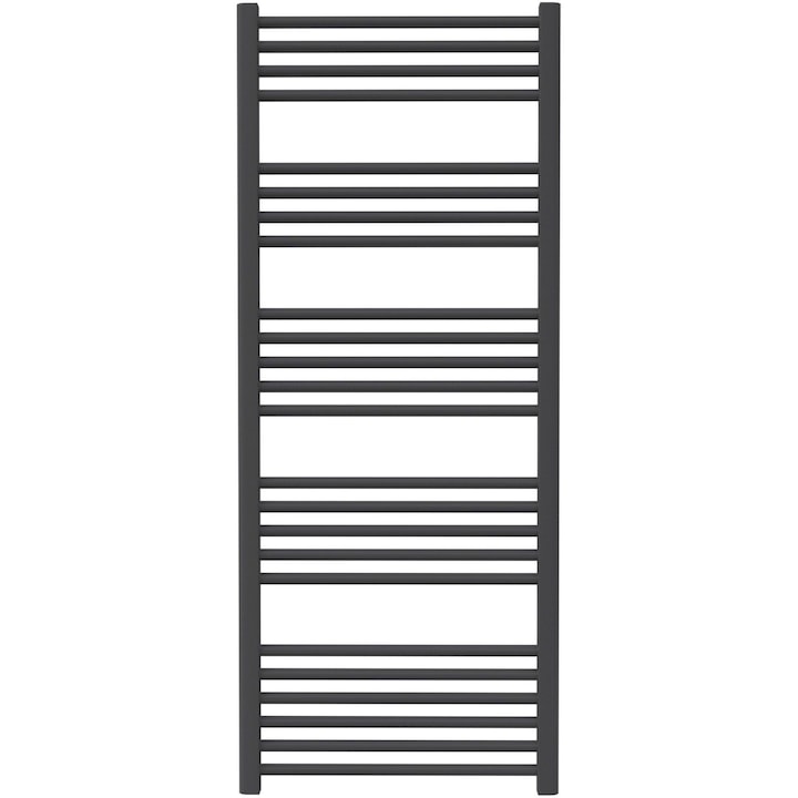 Radiator (calorifer) baie portprosop RADOX Celsius 600x1470 mm, accesorii incluse, Negru mat