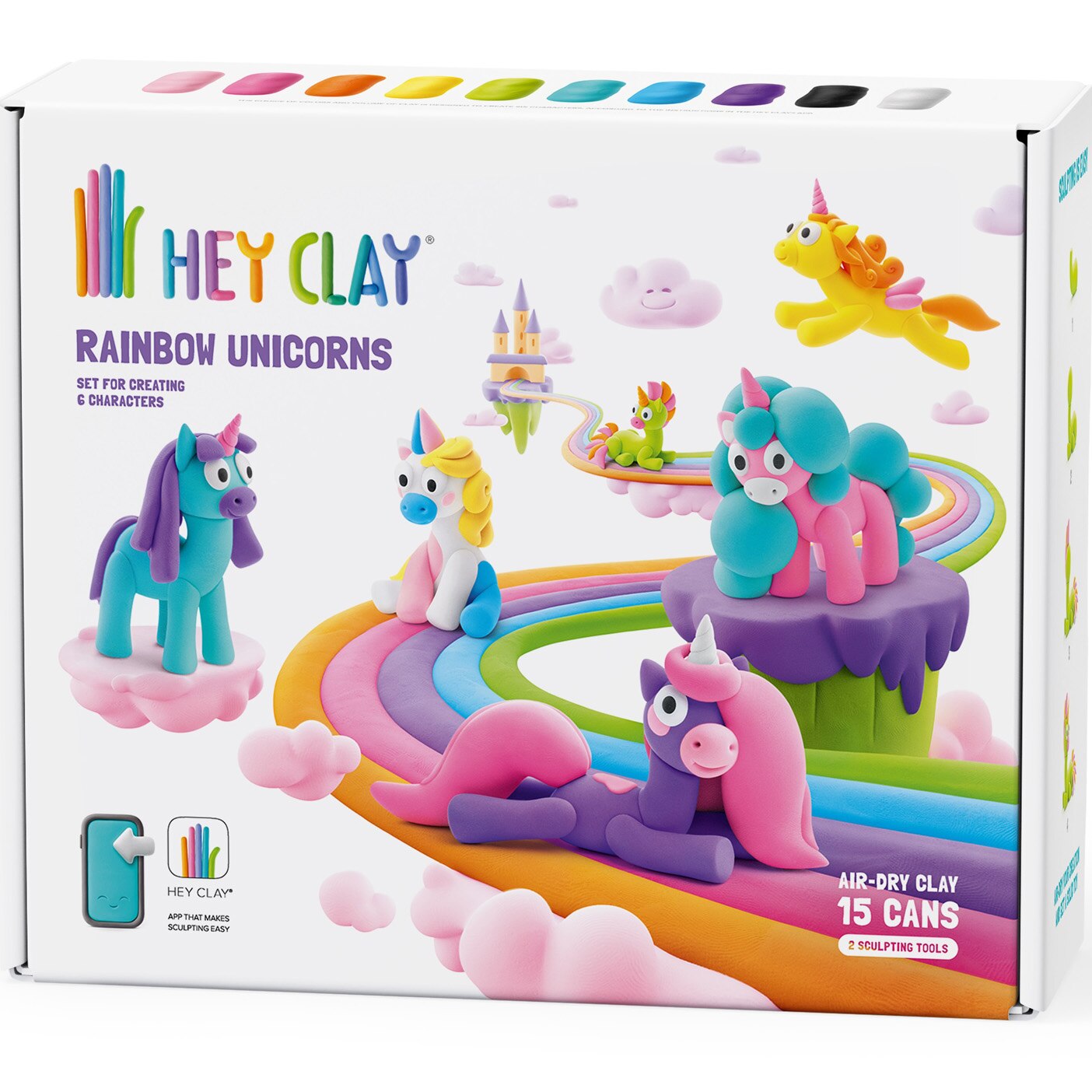 Set Hey Clay - Rainbow Unicorns - eMAG.ro