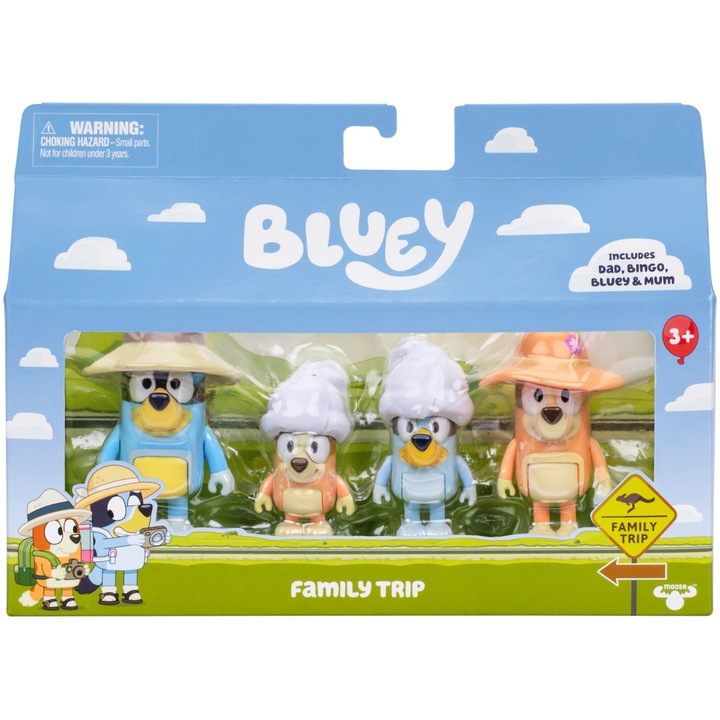 Комплект от 4 фигурки Bluey - Family Trip