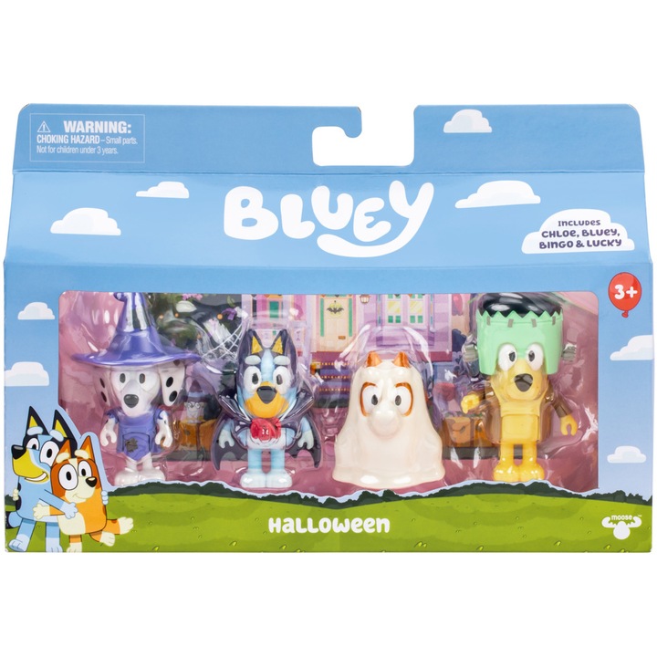 Комплект от 4 фигурки Bluey - Хелоуин