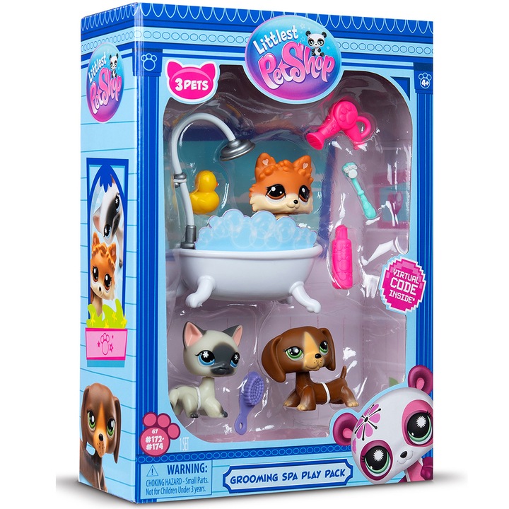 Littlest Pet Shop: Kisállat spa játékkészlet, 7. generáció, 3. széria - 3 db-os