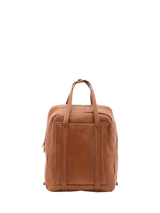 Alessia Firenze, Rucsac unisex de piele cu manere, Caramel