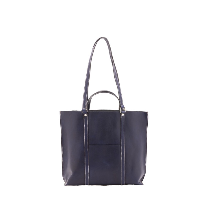 Alessia Firenze, Geanta de piele cu bareta de umar, Albastru