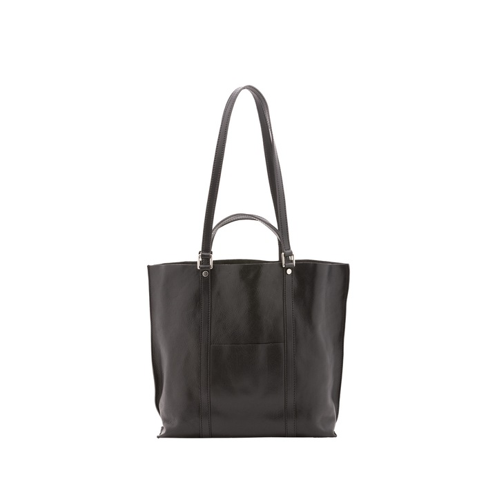 Alessia Firenze, Geanta de piele cu bareta de umar, Negru