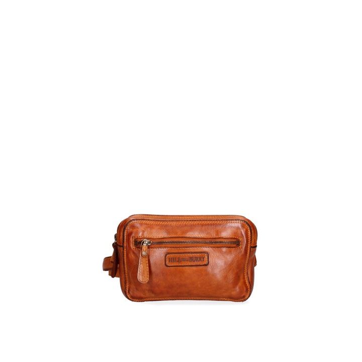 Hill Burry, Borseta din material textil cu bareta ajustabila, Maro