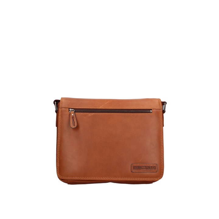 Hill Burry, Geanta crossbody de piele cu bareta detasabila, Maro