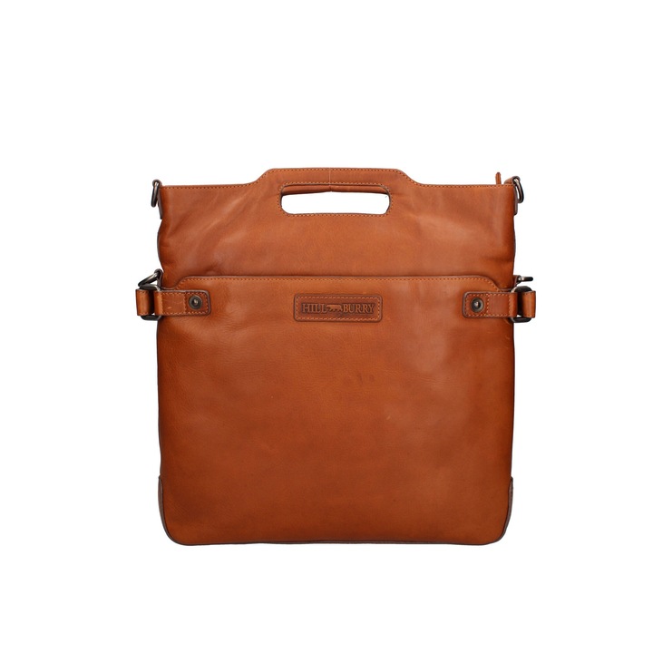 Hill Burry, Geanta crossbody de piele cu bareta detasabila, Maro