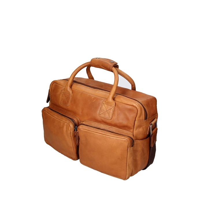 Hill Burry, Geanta messenger de piele, Maro