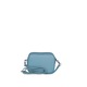 Virginia Rhinè, Geanta crossbody din piele cu monograma in relief, Turcoaz