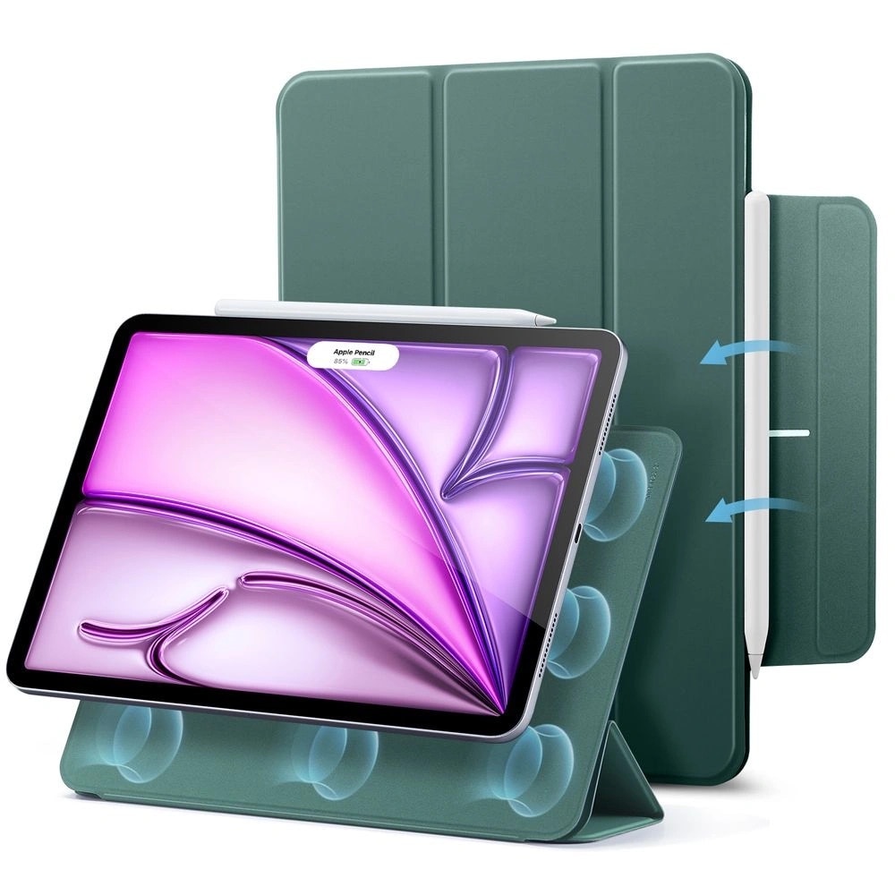 Husa ESR Rebound Magnetic compatibila cu iPad Pro 12.9 inch 2020/2021/2022 si iPad Air 6 13 inch 2024/2025 Forest Green