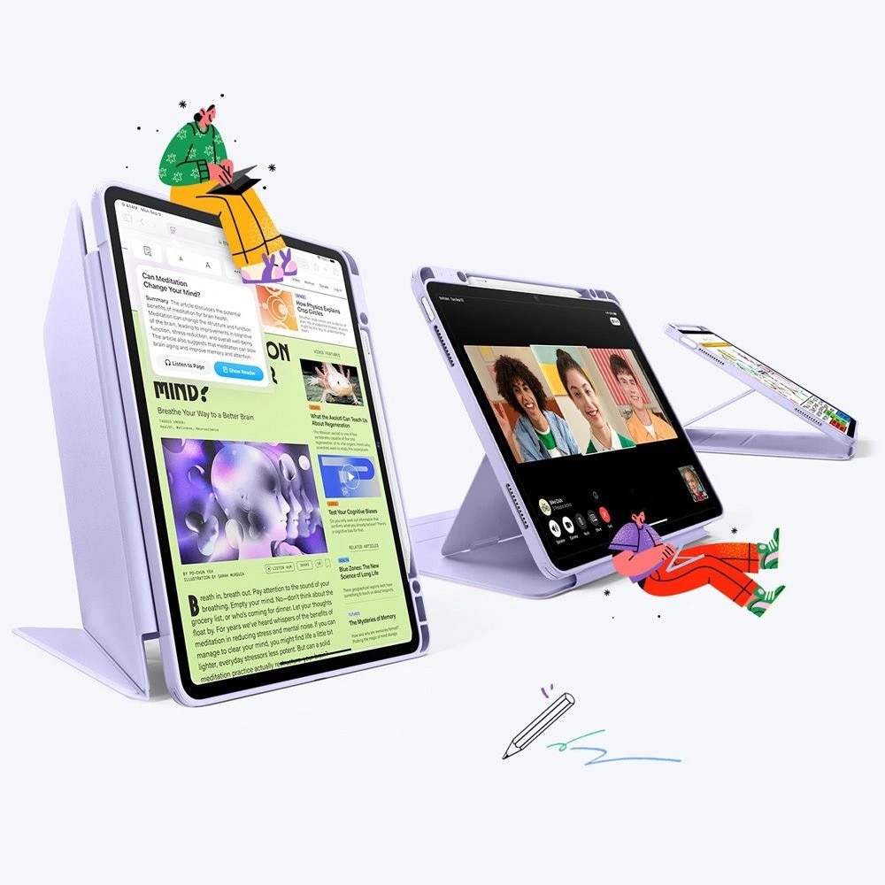 Husa pentru iPad Air 13 (2024) / Air 13 (2025) - ESR FlipA Hybrid (with Pencil Holder) - Purple