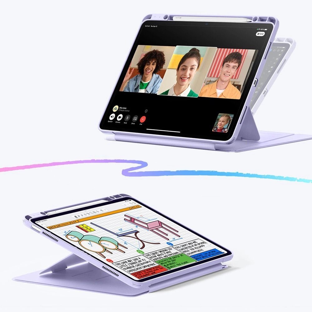 Husa pentru iPad Air 13 (2024) / Air 13 (2025) - ESR FlipA Hybrid (with Pencil Holder) - Purple