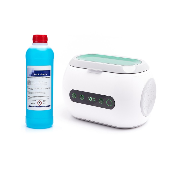 PS-06A ultrahangos tisztító, Techrebal, 35W, 600ml, Tech-Sonic folyadék 1L