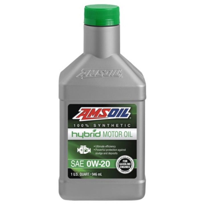 Ulei motor sintetic AMSOIL 0W20, 0.946 l, pentru vehicule hibride, protectie avansata, economisire combustibil