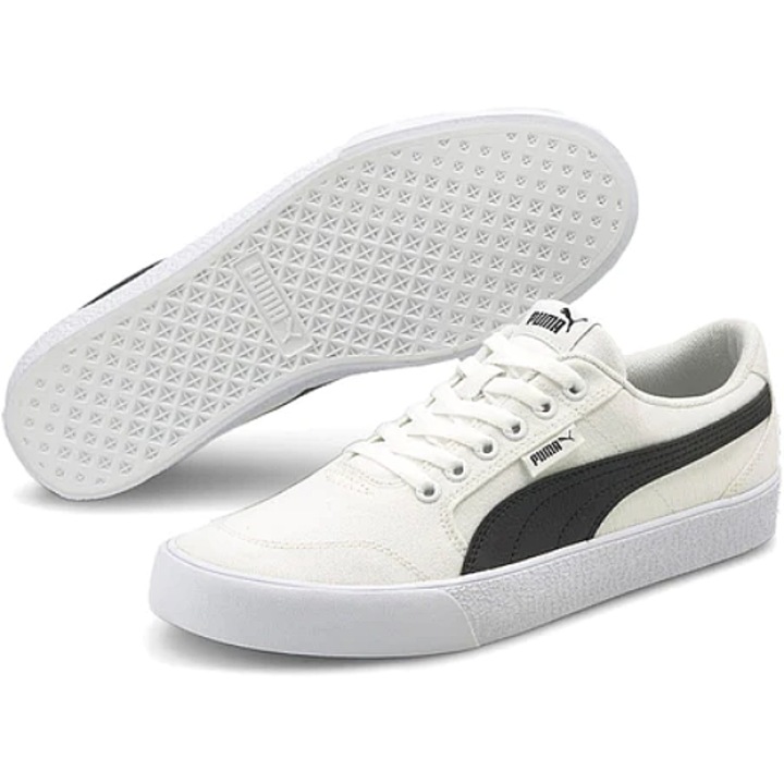 Puma C-Skate Vulc férfi tornacipő, fehér, fekete díszítéssel, tartós anyagból, elegáns dizájn, 36 EU