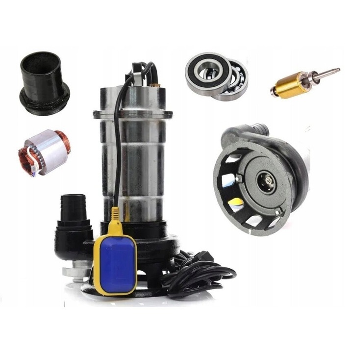 Помпа за мръсна вода, Nan, 1600W, 18000l/h, височина на изпомпване 10m, кабел 2", 6m, многоцветен