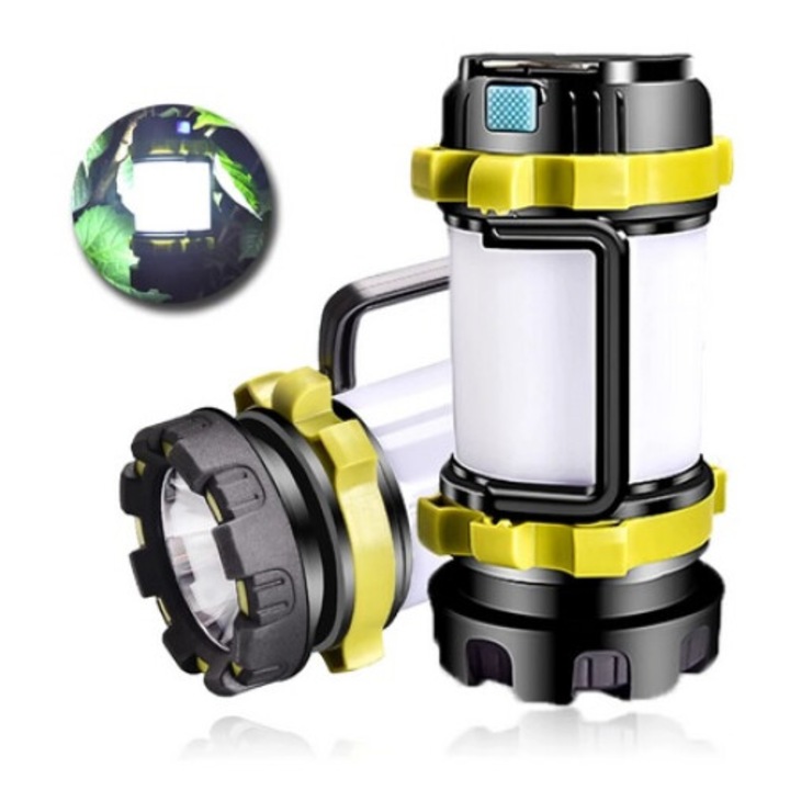 Lanterna tactica solara, Azaris T-XML61-360, 2000 lumeni, 2x acumulator, incarcare micro USB, 16x8cm