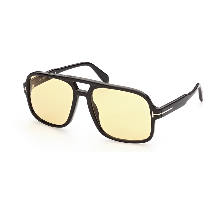 Tom Ford, Ochelari de soare supradimensionati cu lentile patrate Falconer, Negru, 60-18-140