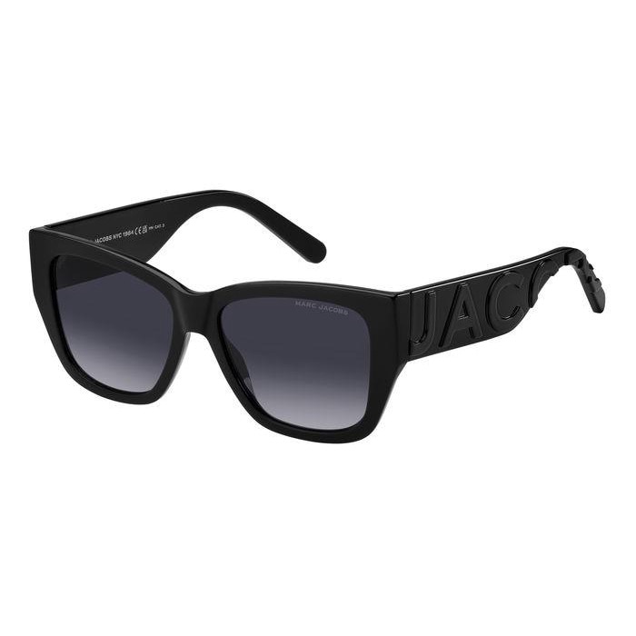 Marc Jacobs, Ochelari de soare cu aspect masiv si logo in relief, Negru, 55-16-145