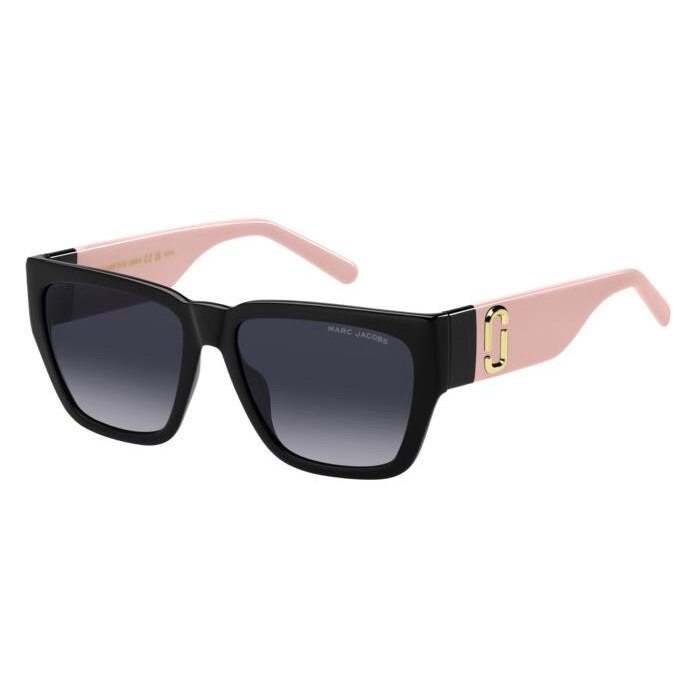 Marc Jacobs, Ochelari de soare patrati cu aspect masiv, Negru, 57-16-145