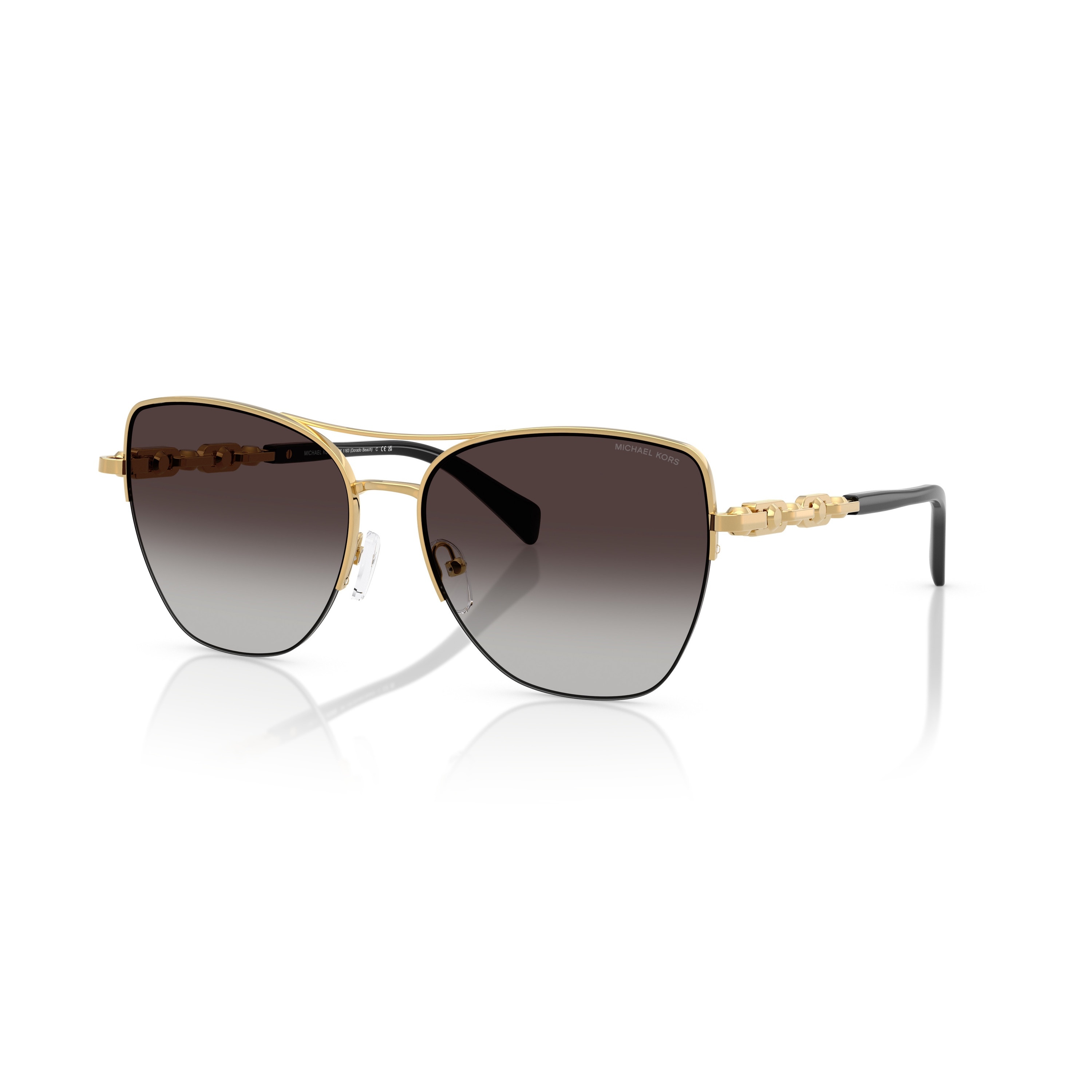 Michael Kors, Ochelari de soare butterfly cu lentile degrade, Auriu, 57-16-140