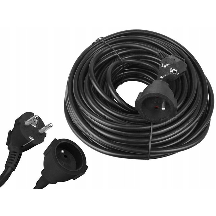 Удължител, Azaris, 50м, 3х2,5 мм, 1 гнездо, IP44, черен