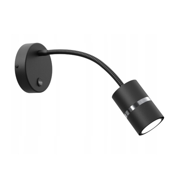 Регулируема стенна лампа GU10 EWILIGHT, метална, черна/хромирана, 10x2.5x7.5см