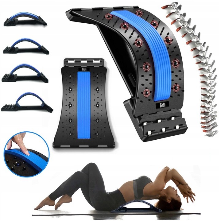 Dispozitiv de intindere a spatelui Azaris, negru/albastru, 4 niveluri de inaltime