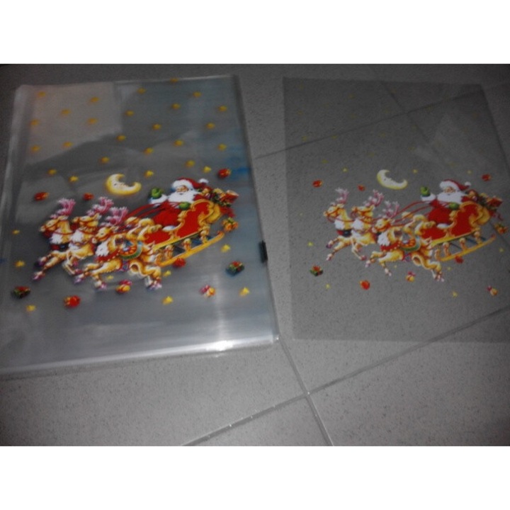 Set 50 pungi folia/celofan 25x40cm Boze Narodzenie