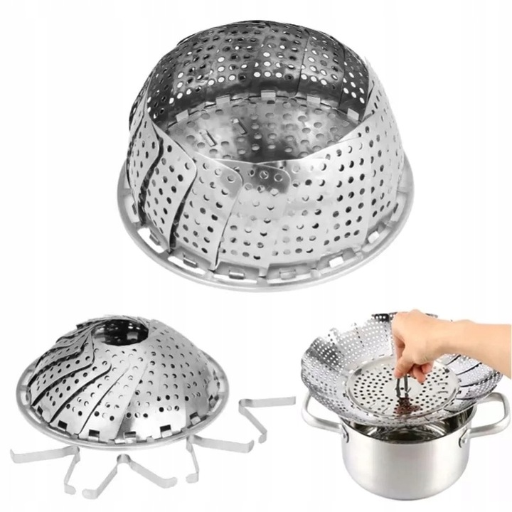 Azaris szűrőedény, rozsdamentes acél, 14,5x21,5 cm, gőzöléshez