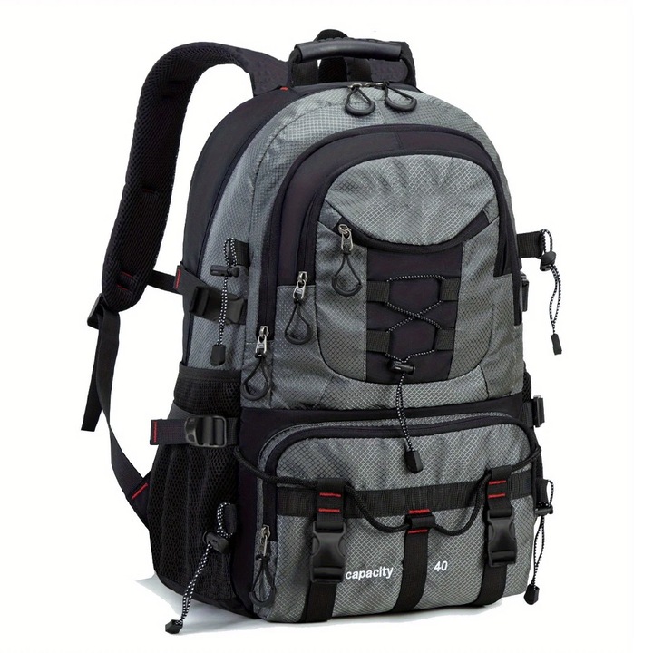 Туристическа раница, Optim Solution, 52 x 34 x 19 см, водоустойчива, XTO, сива