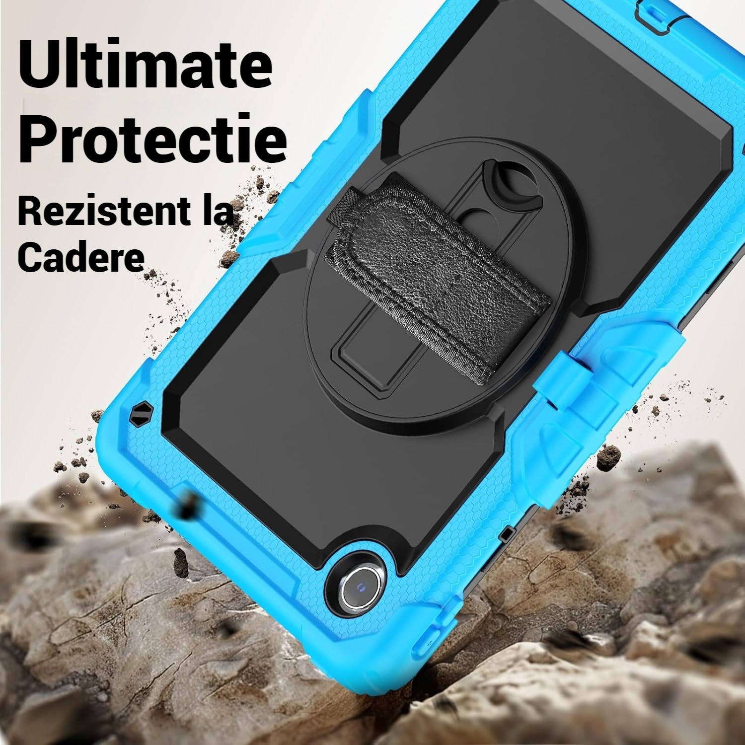 Husa protectie tableta pentru LENOVO Tad11 2024 TB331FC /T ab M11 TB330FU, Fudisenn®, cu Curea de Curele de umar si Folie Protectoare, Rotire La 360°, Rezistent la Socuri si la cadere, Dispozitiv de Sustinere in Toate Directiile, Albastru deschis
