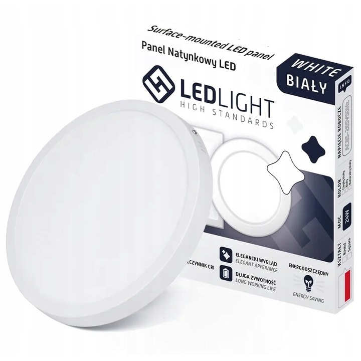LED mennyezeti lámpa 12W, LedClick, kerek, fehér, 16,3x16,3cm