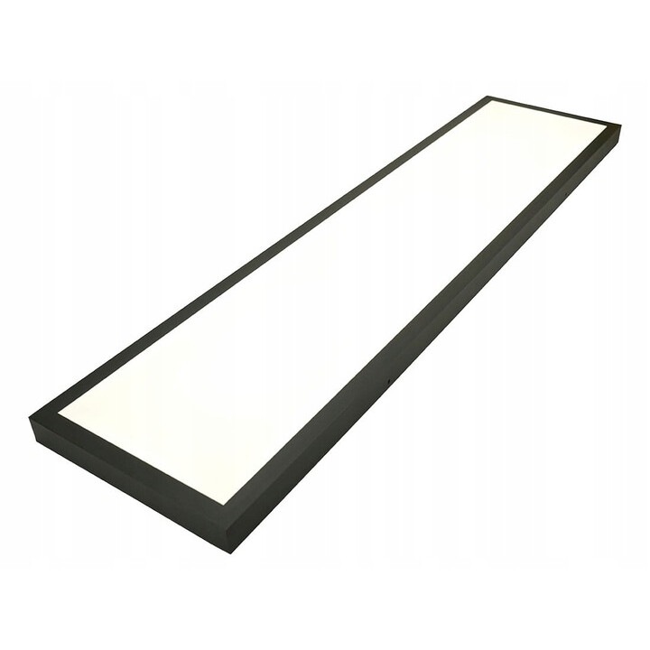 Plafoniera LED LedClick 60W, 120x30cm, negru, barva neutrala 4500K