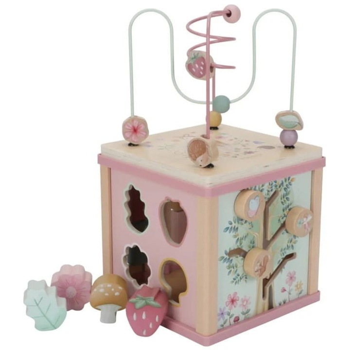 Kostka activatoare din lemn, Fairy Garden, 40x20x20cm, 18m+