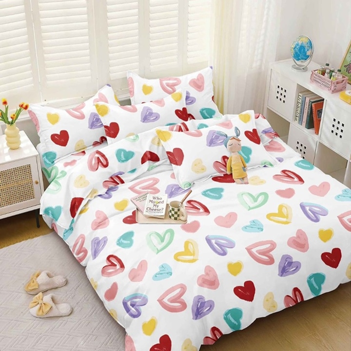 Ágyneműhuzat 2 főre, LX7119 modell, szatén pamut, 4 darab