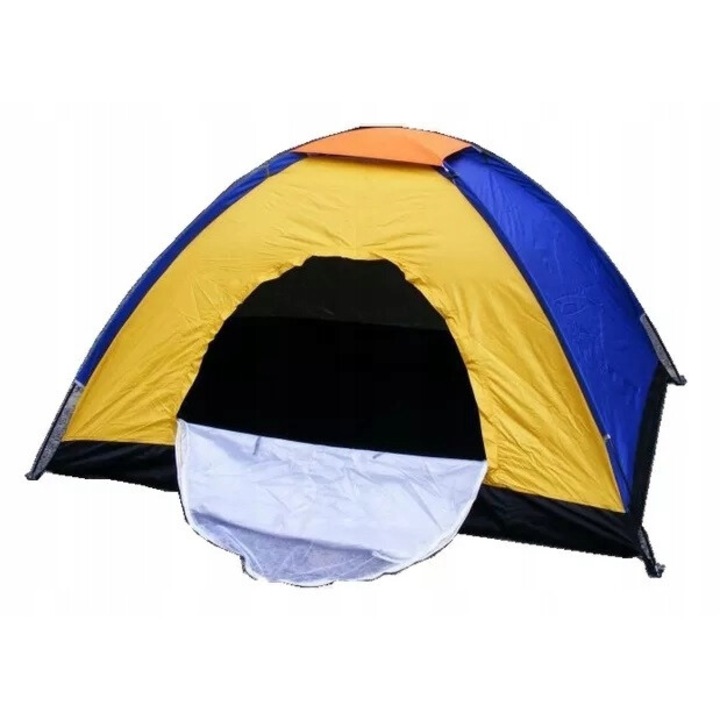 Cort camping Azaris 3 persoane, 2x1,5m, moskitiera, waterproof, multicolor