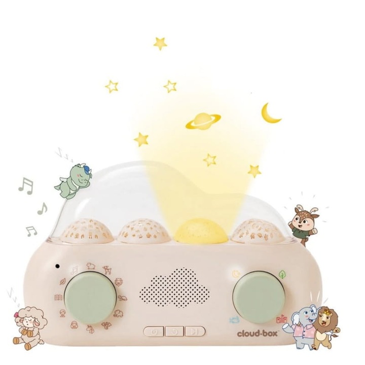 Proiector muzical CloudBox cu 36 de povesti, 9 personaje, 4 scenarii, ilustrare, 0+ ani