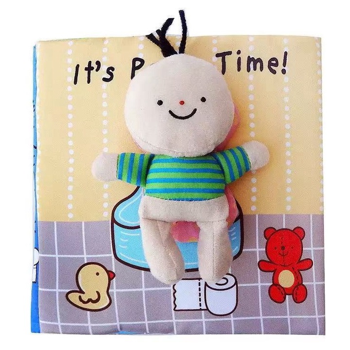 Бебешка сензорна дрънкалка за запознаване на вашето бебе с гърнето, NEVERMORE, ранно обучение, може да се пере, 0-24 месеца