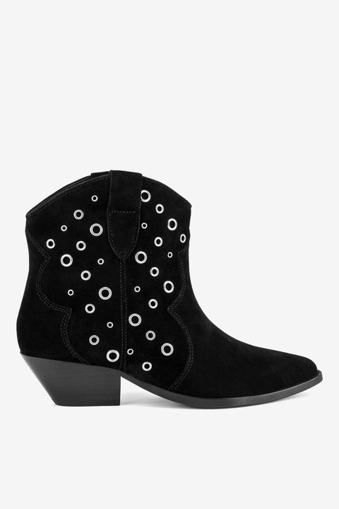 Női csizma Badura, 5903419788222, Velúr, Fekete, Fekete