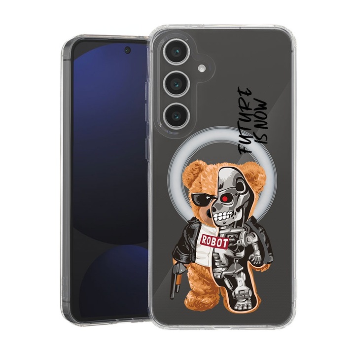 BestCase® Husa pentru Samsung Galaxy S23 FE, MagSafe Anti Shock, Half Robot Half Teddy Bear, Protectie camera, ecran si colturi, 1946004 MAS 931